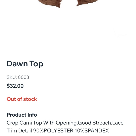 Cropped cami top with opening - Picture 3 of 3